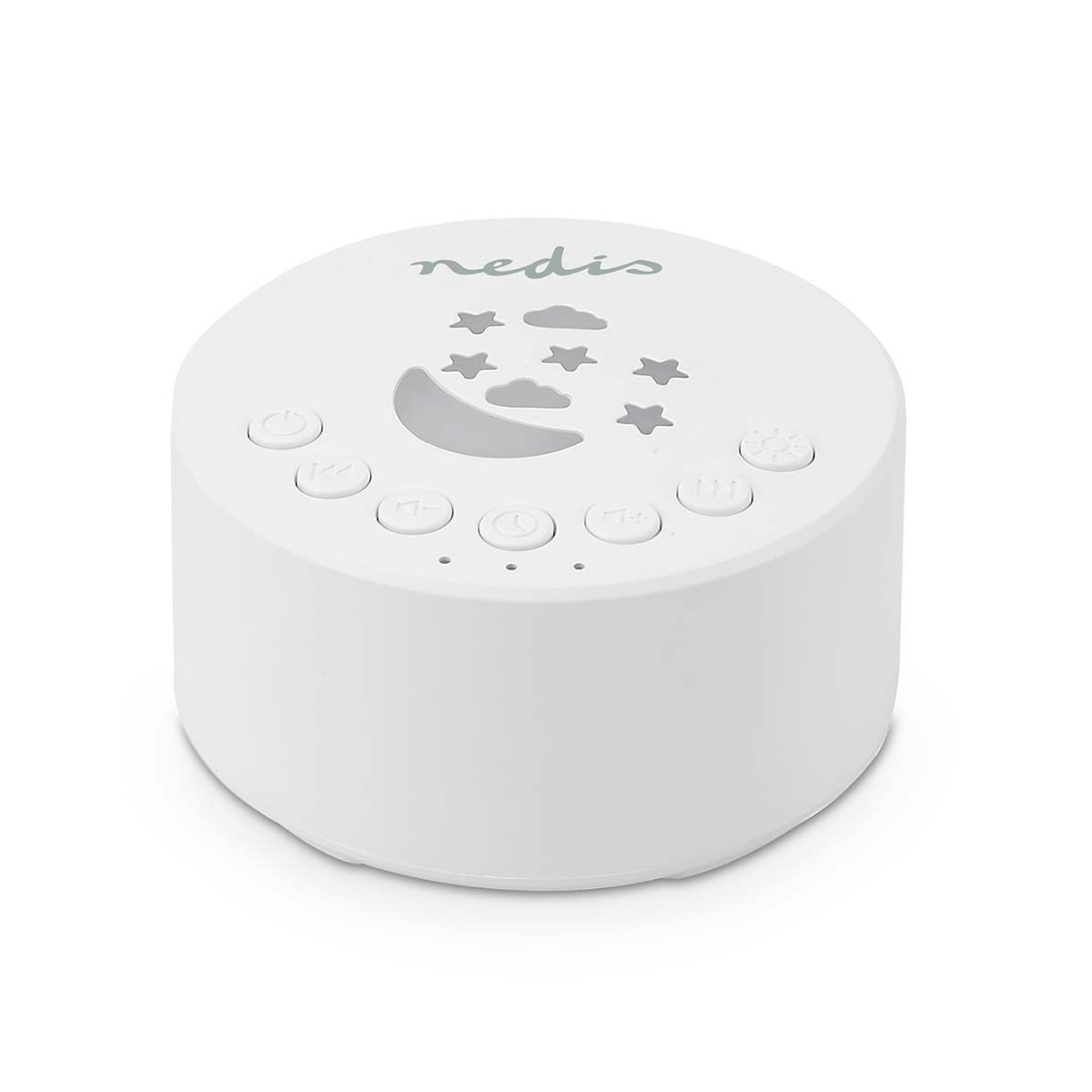 Nedis White Noise Machine | 18 Sound Options | 1 W | Maximale batterijduur: 18 uur | Dimbaar Licht | Tijds Smart home accessoire Wit
