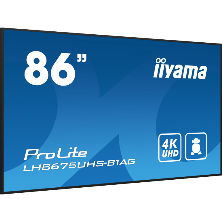 iiyama ProLite LH8675UHS-B1AG public display HDMI, DisplayPort, LAN, WiFi, USB, Audio, Android