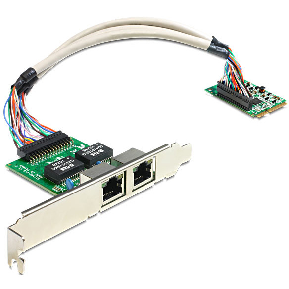 DeLOCK Mini PCIe I/O PCIe full size 2 x Gigabit LAN netwerkadapter