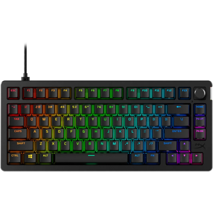 HyperX Alloy Rise 75 gaming toetsenbord 75%, RGB leds, PBT Keycaps, hot swap
