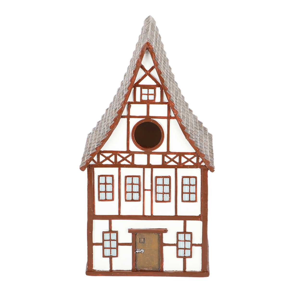 Esschert design vogelnestje/nestkastje - cremewit - 13.5 x 13 x 24.5 cm -