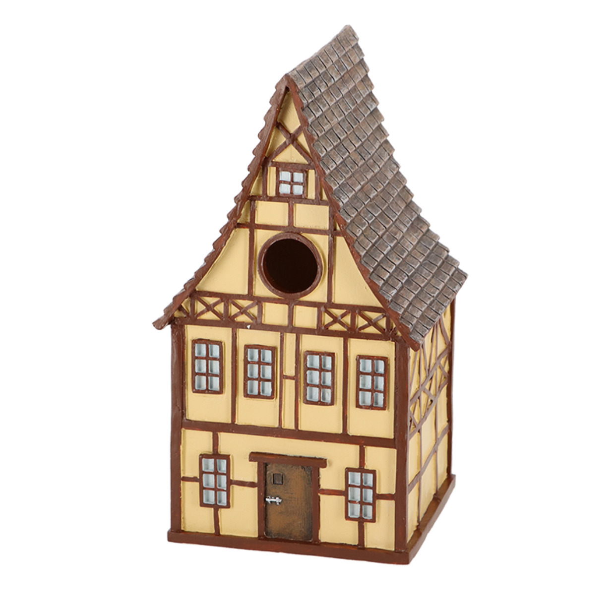 Esschert design vogelnestje/nestkastje - lichtgeel - 13.5 x 13 x 24.5 cm -