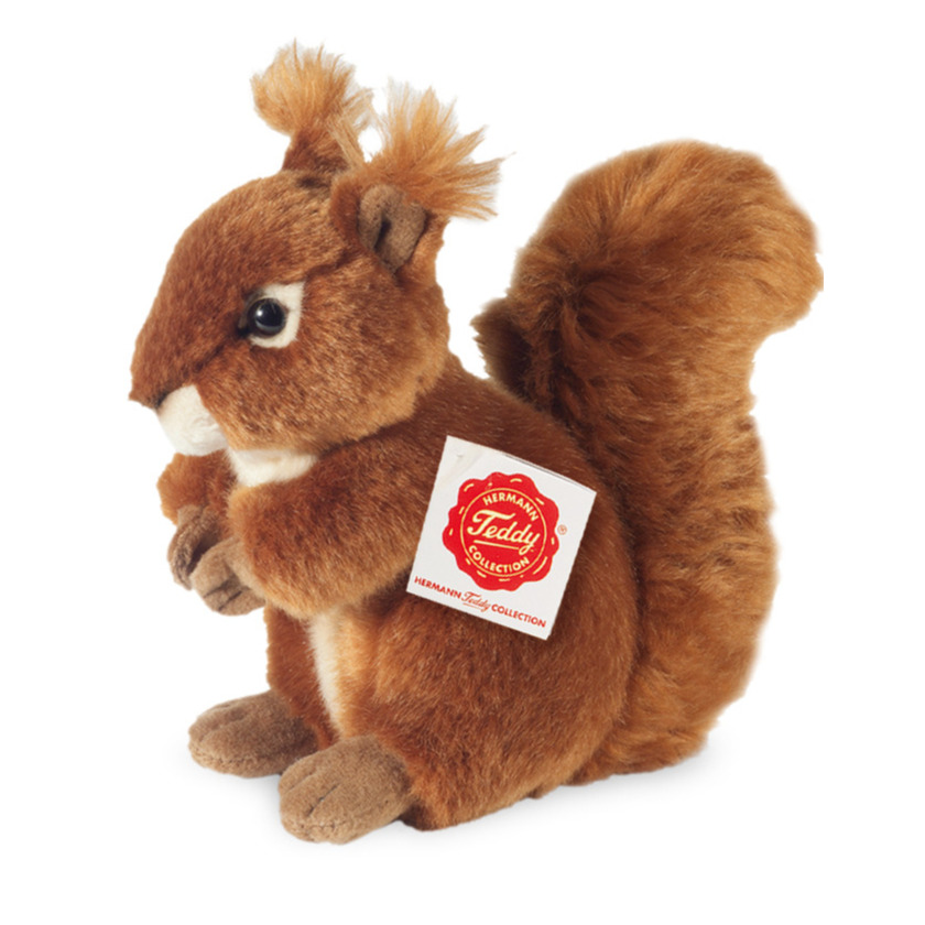 Knuffeldier Eekhoorn - zachte pluche stof - premium kwaliteit knuffels - rood - 17 cm -