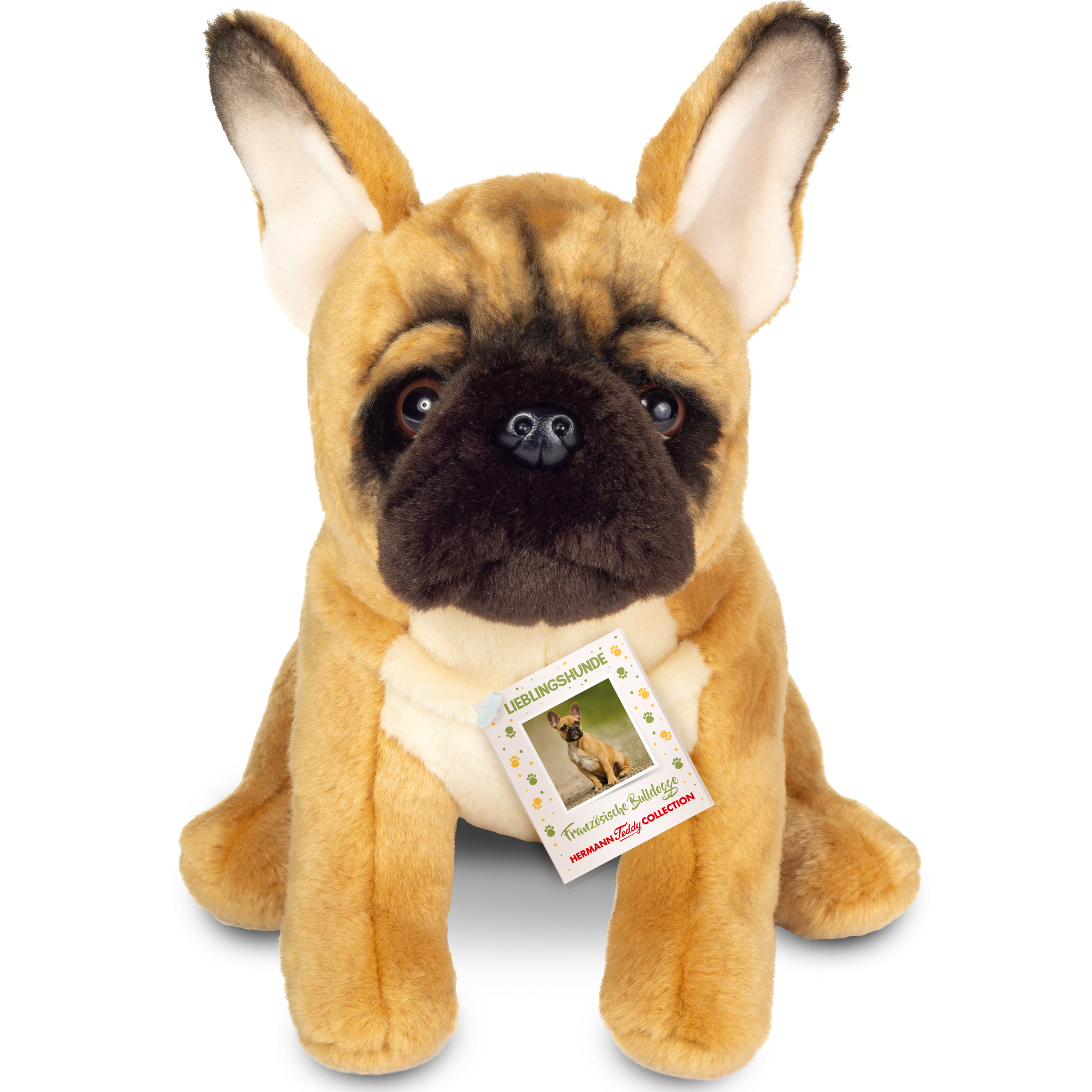 Knuffeldier hond Franse Bulldog - zachte pluche stof - premium knuffels - multi kleuren - 27 cm -