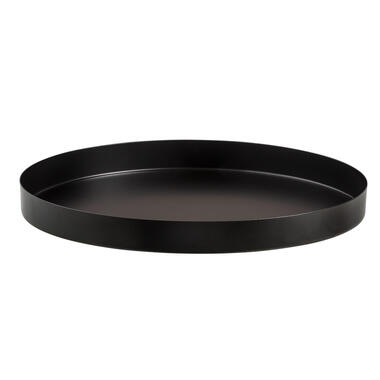 Dienblad Fenno - zwart - metaal - Ø30 cm - Leen Bakker