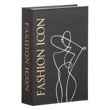 Opbergboek Fashion - zwart - 16x23x5 cm - Leen Bakker