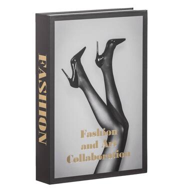 Opbergboek Fashion - zwart - 21x30x5 cm - Leen Bakker