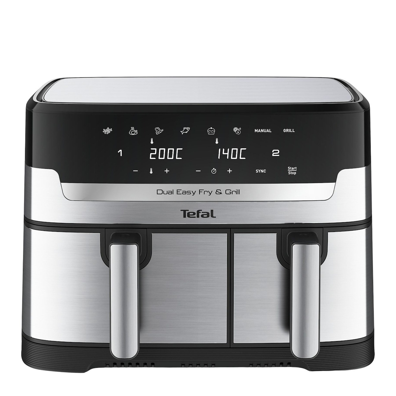 Tefal EY905D Easy Fry & Grill Dual Airfryer Grijs