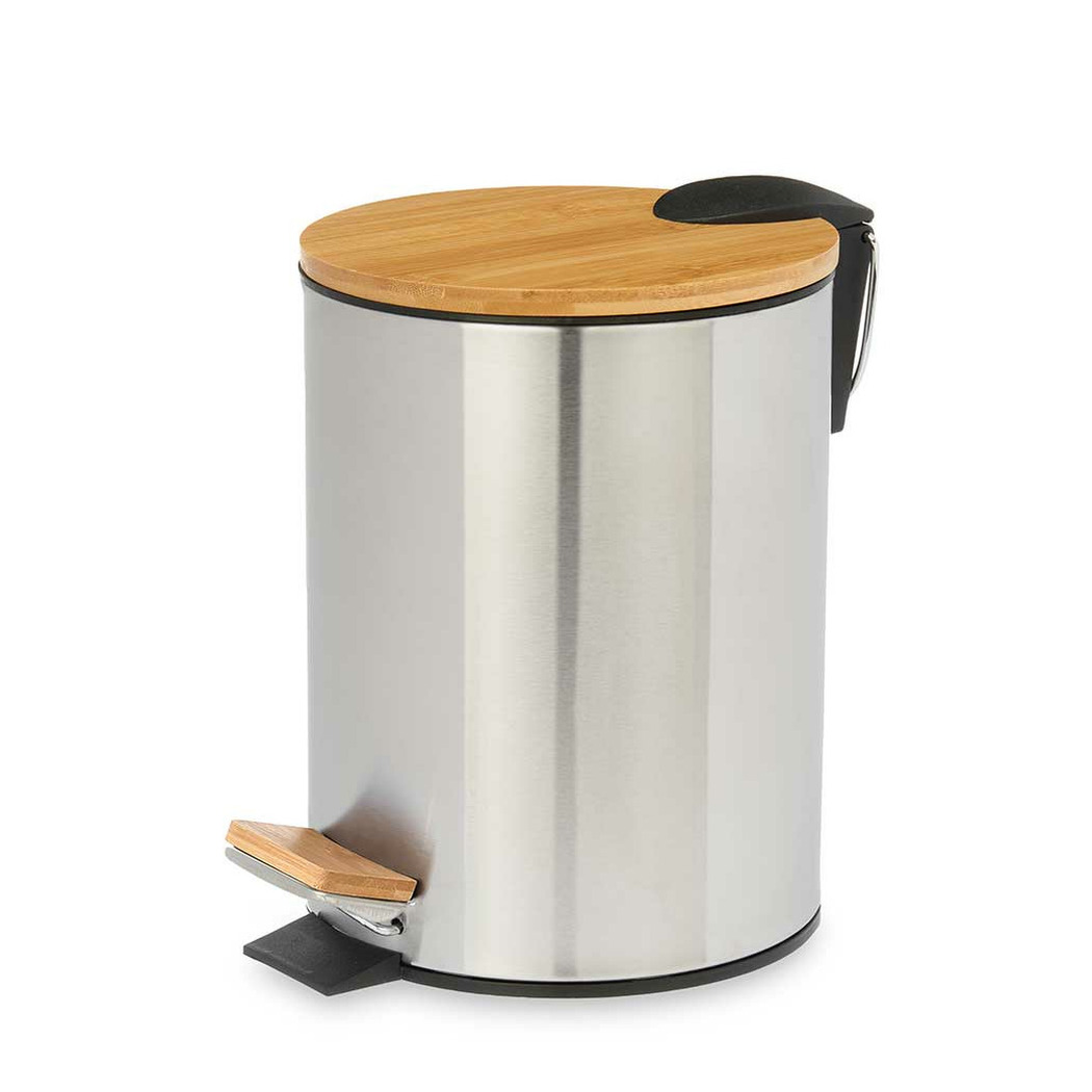 Pedaalemmer Steel - softclose - 3 liter - zilver/beige - 17x23 cm -