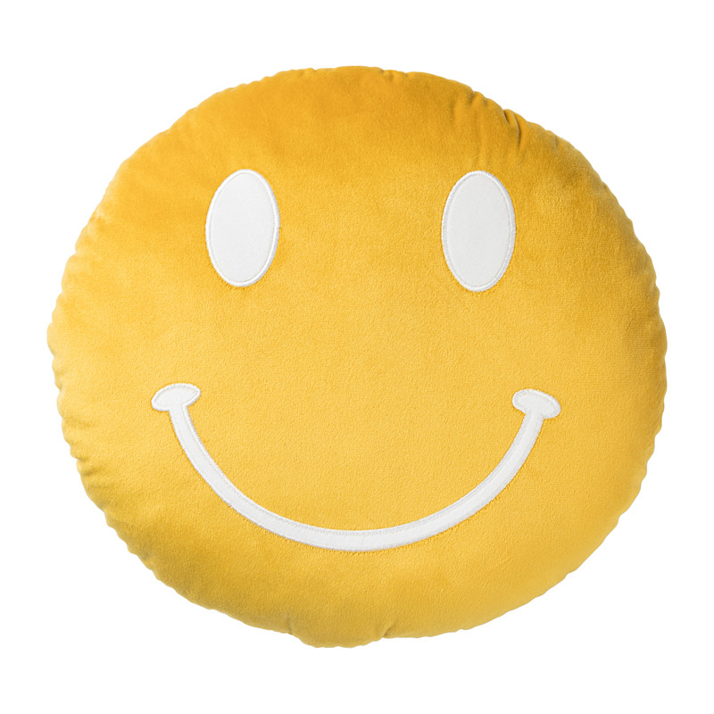 Glimlach kussen - oranje - ø35 cm