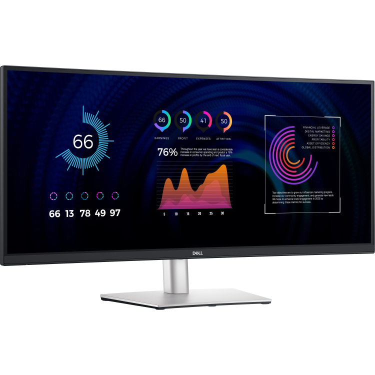 Dell P3424WE ledmonitor HDMI, DisplayPort, RJ-45, USB-C