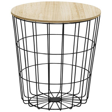 Bijzettafel Tokio - zwart - 42xÃ˜39,5 cm - Leen Bakker