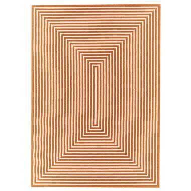 Floorita binnen/buitenvloerkleed Braid - oranje - 133x190 cm - Leen Bakker