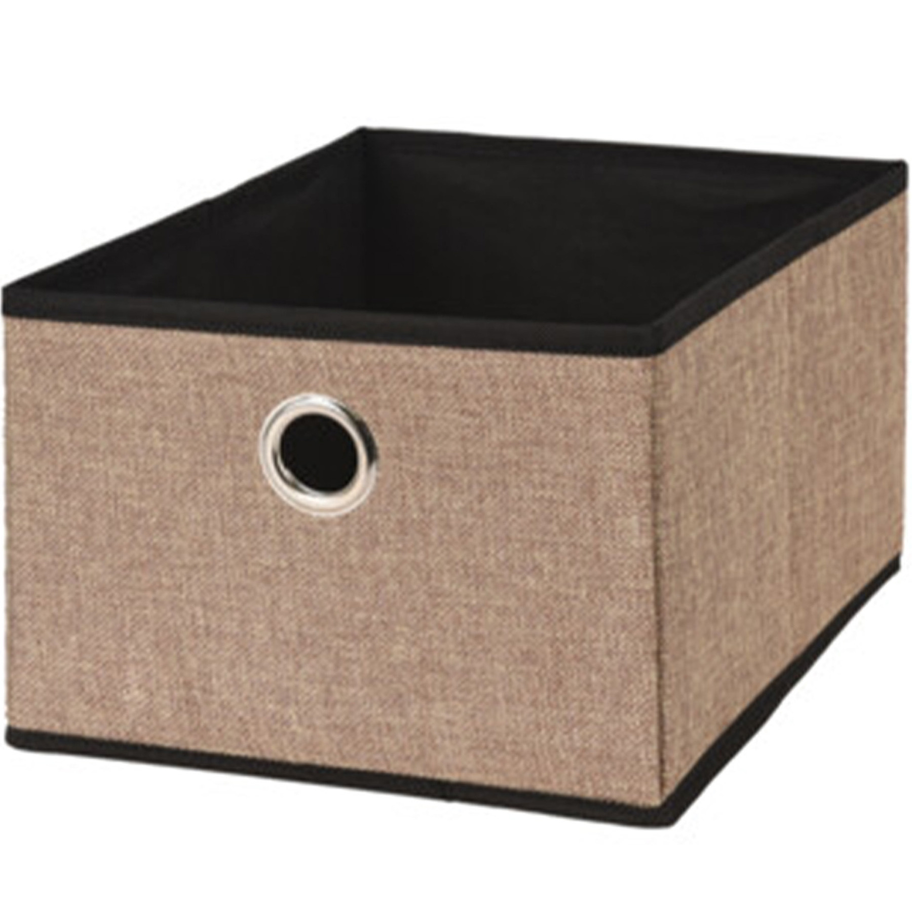 Opbergmand/kastmand - bruin - karton/kunststof - 15 liter - 32 x 25 x 18 cm -