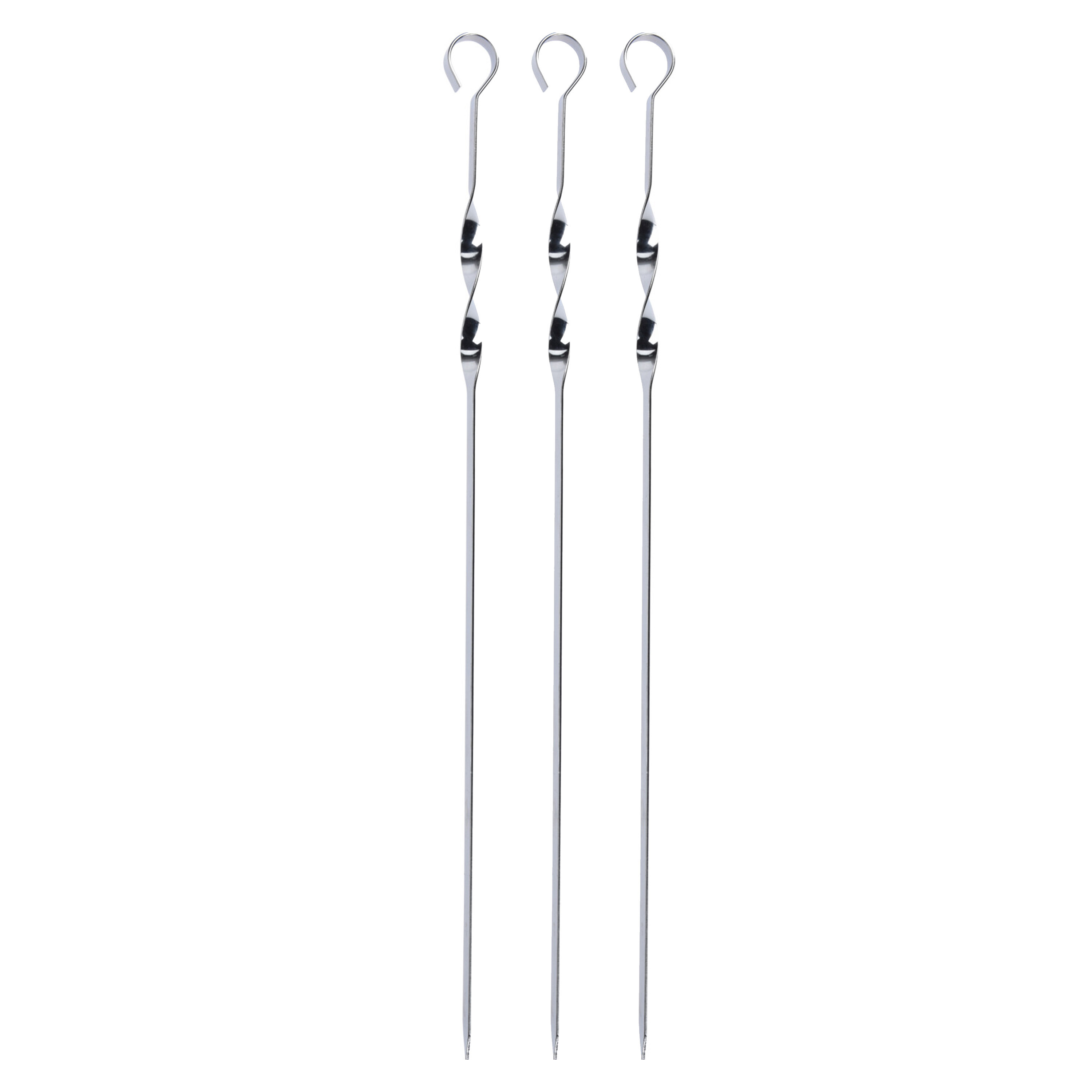 BBQ spiezen - 15x stuks - metaal - 45 cm - vleespennen voor vlees - barbecue accessoires -