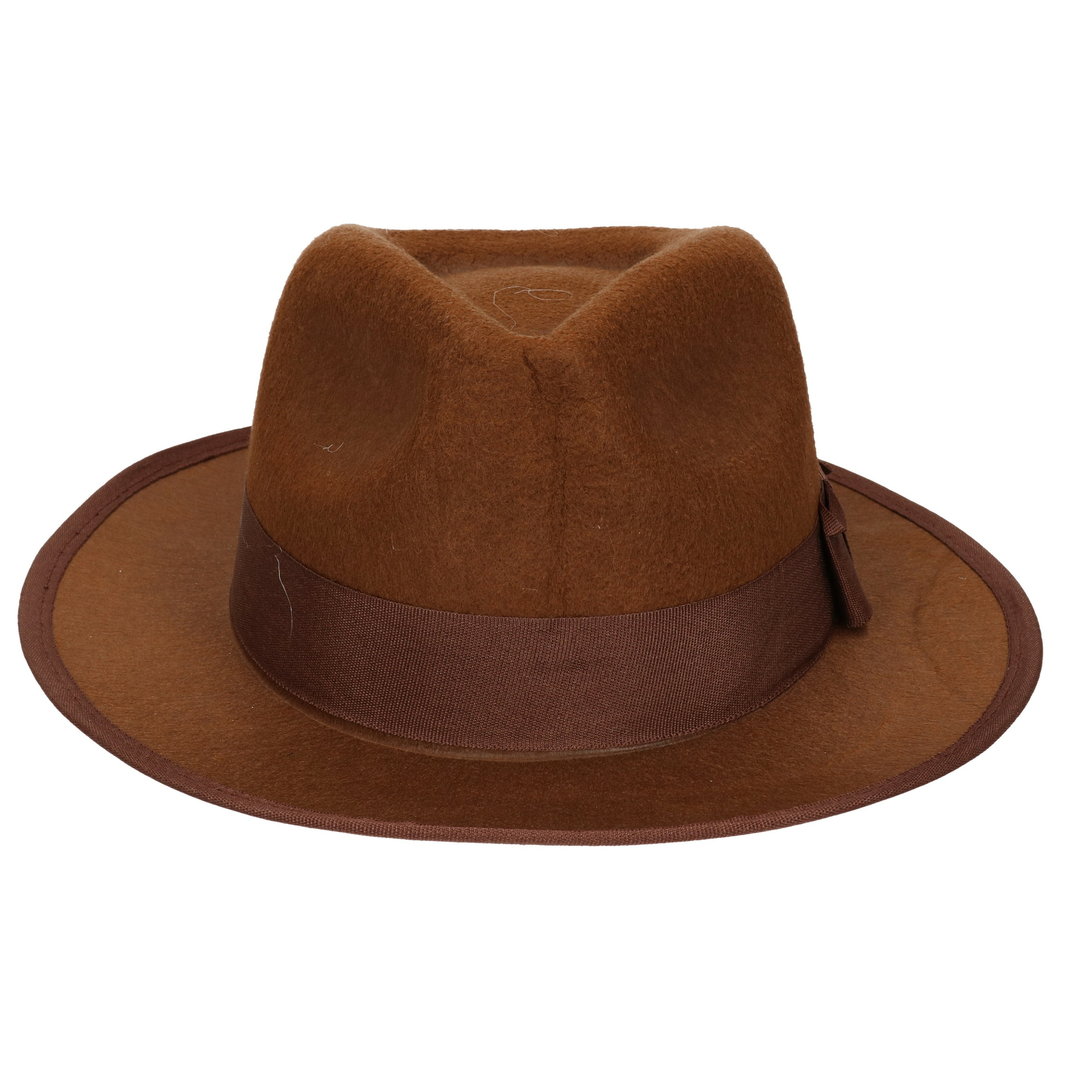 Carnaval verkleed hoed voor een Maffia/gangster - bruin - polyester - heren/dames -