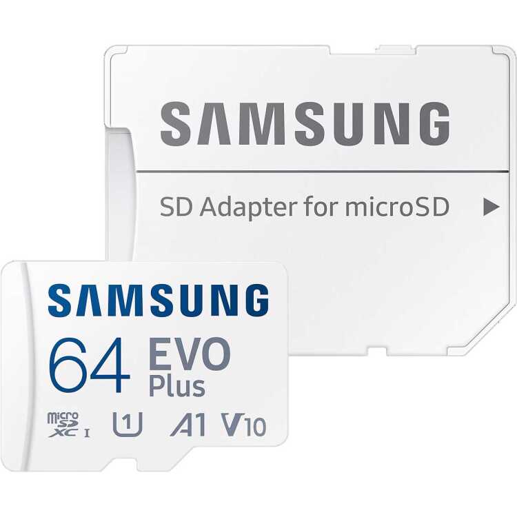 SAMSUNG EVO Plus microSDXC (2024), 64 GB geheugenkaart U1, V10, A1, Incl. SD-Adapter