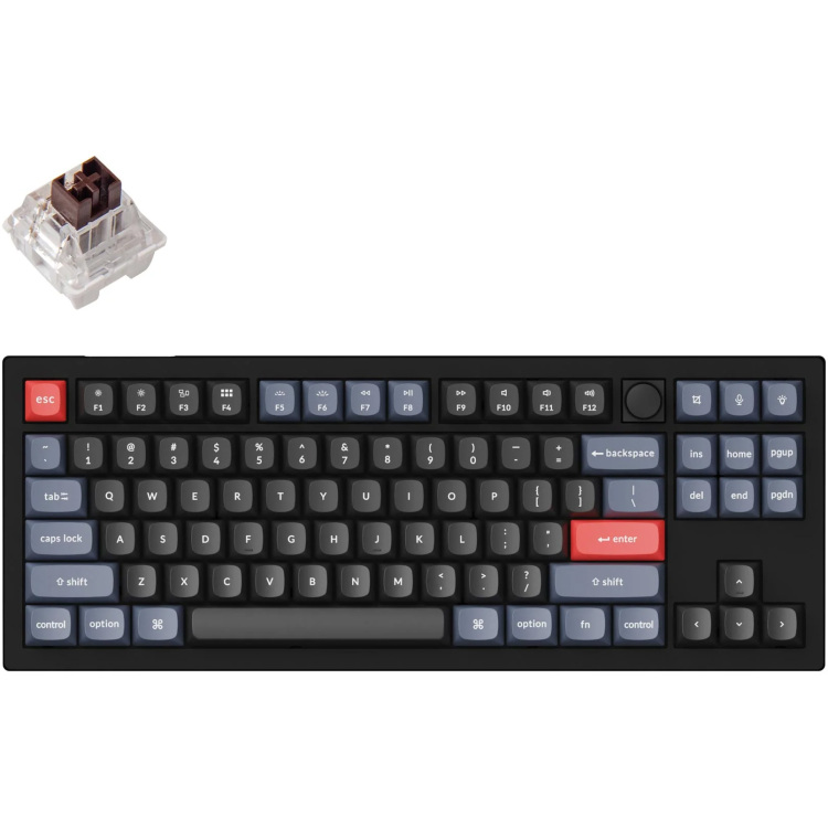 Keychron V3-D3 gaming toetsenbord RGB leds, TKL, Double-shot PBT, hot swap, Knob