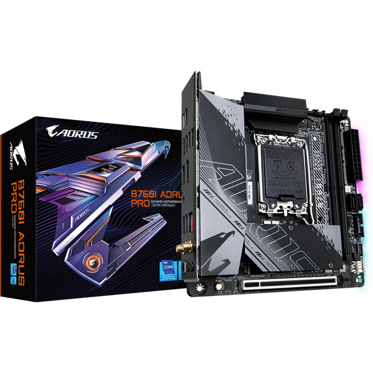 GIGABYTE B760I AORUS PRO moederbord RAID, 2.5 Gb-LAN, WLAN, BT, Sound, Mini-ITX
