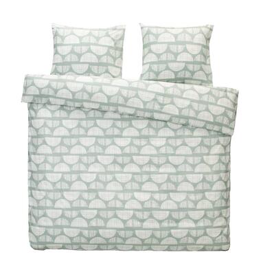 Comfort dekbedovertrek Roel - blauw/wit - 200x200/220 cm - Leen Bakker
