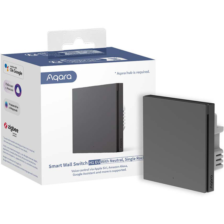 Aqara Smart Wall Switch H1 enkelvoudige schakelaar Zigbee 3.0, neutraaldraad vereist