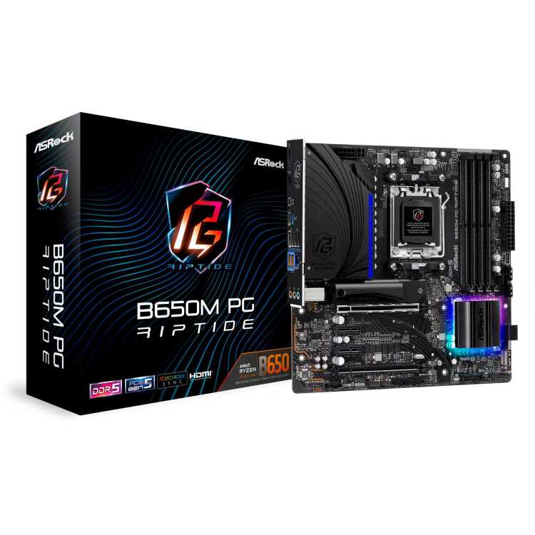 ASRock B650M PG Riptide moederbord RAID, 2.5 Gb-LAN, Sound, µATX