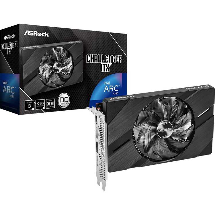 ASRock Intel Arc A380 Challenger ITX 6GB OC grafische kaart 1x HDMI, 3x DisplayPort