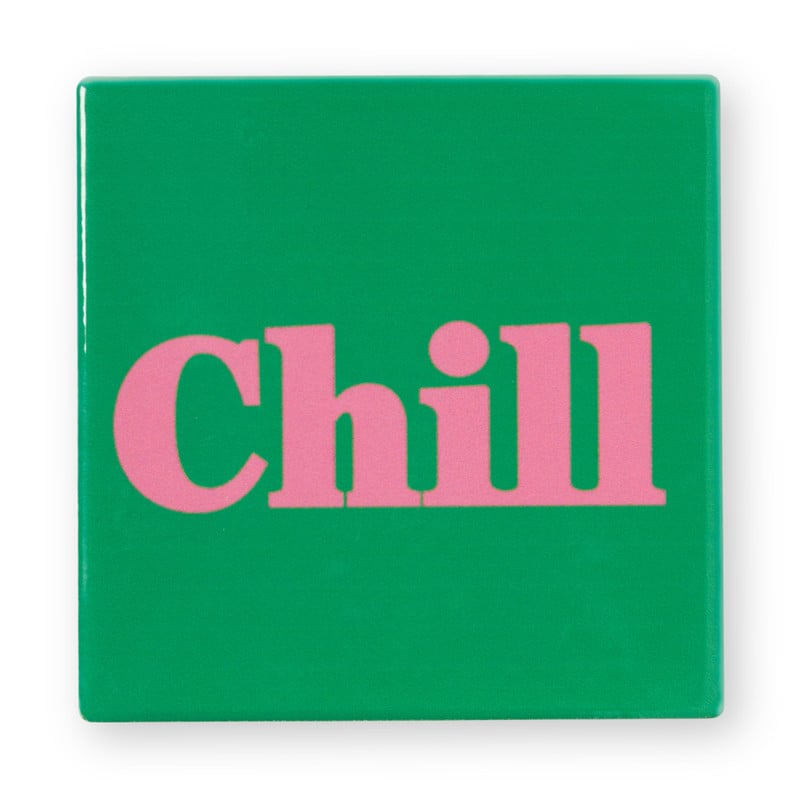Siertegel Chill - roze/groen - 10x10x0.5 cm