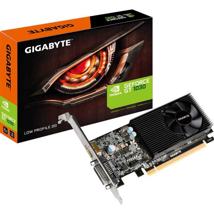 GIGABYTE GeForce GT 1030 Low Profile 2G grafische kaart HDMI, DVI-D, Low-Profile