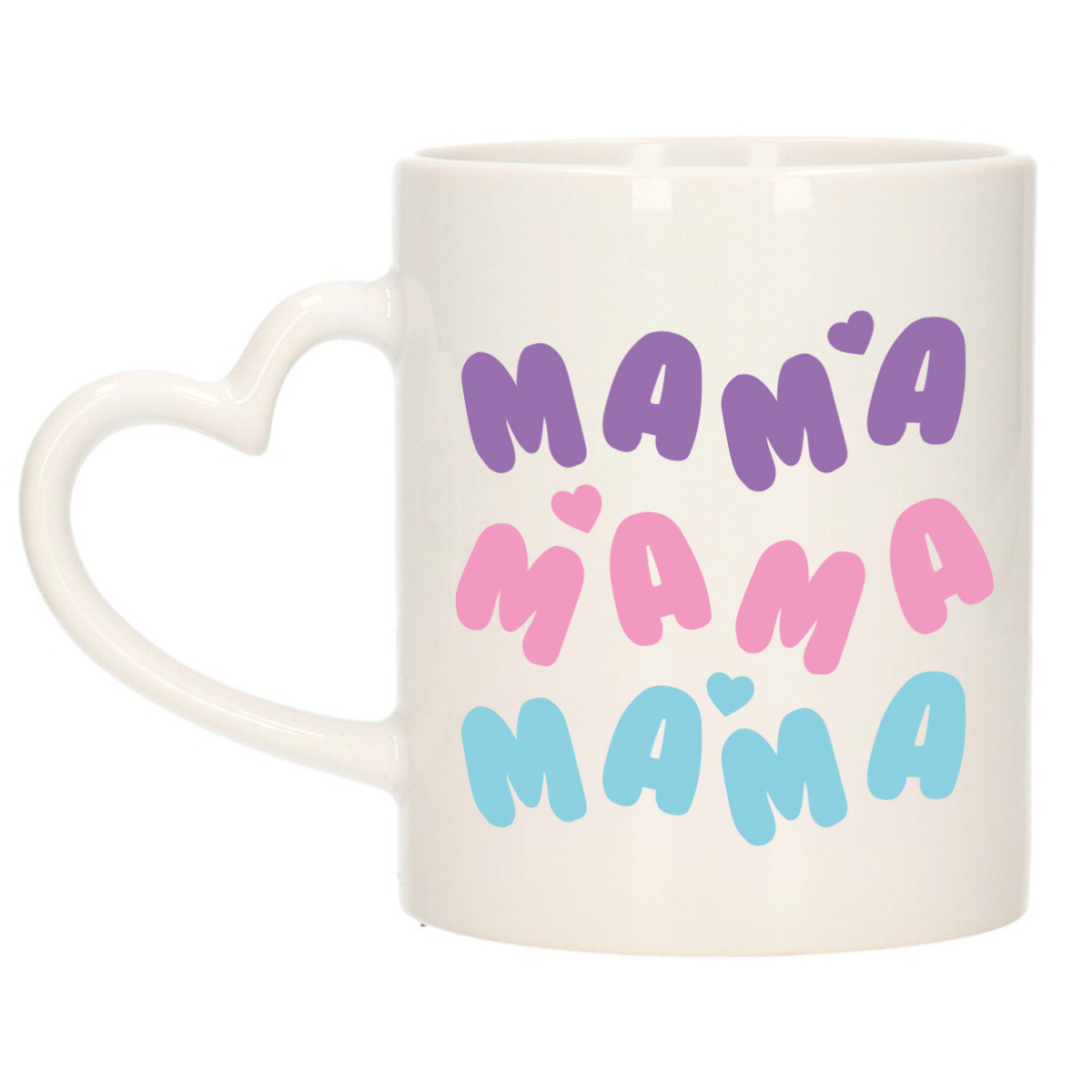 Cadeau koffie/thee mok voor mama - wit - hartjes/liefde - hartjes oor - Moederdag -