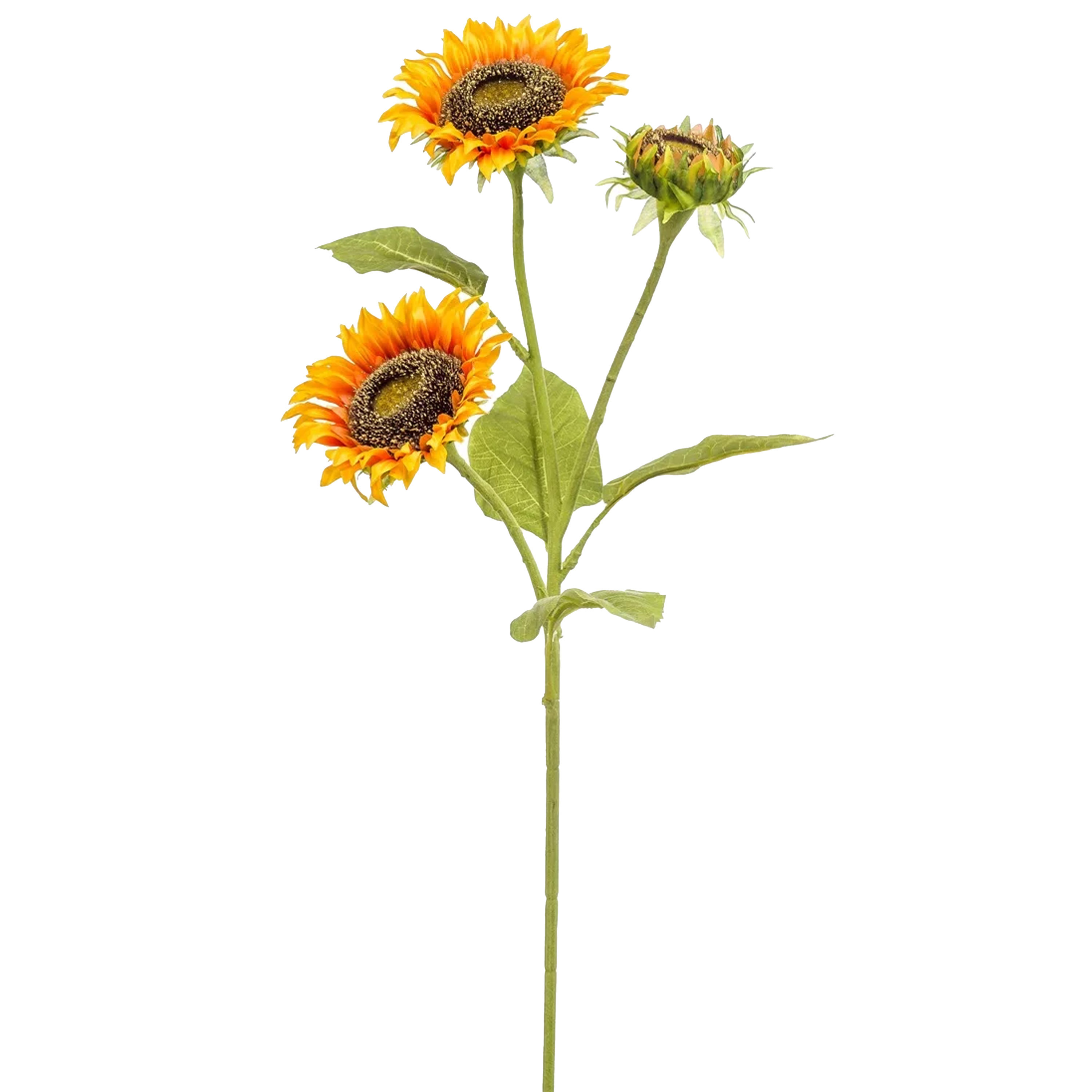 Kunstbloem Zonnebloem - 85 cm - geel - losse tak - kunst zijdebloem - Sunflower - decoratie -