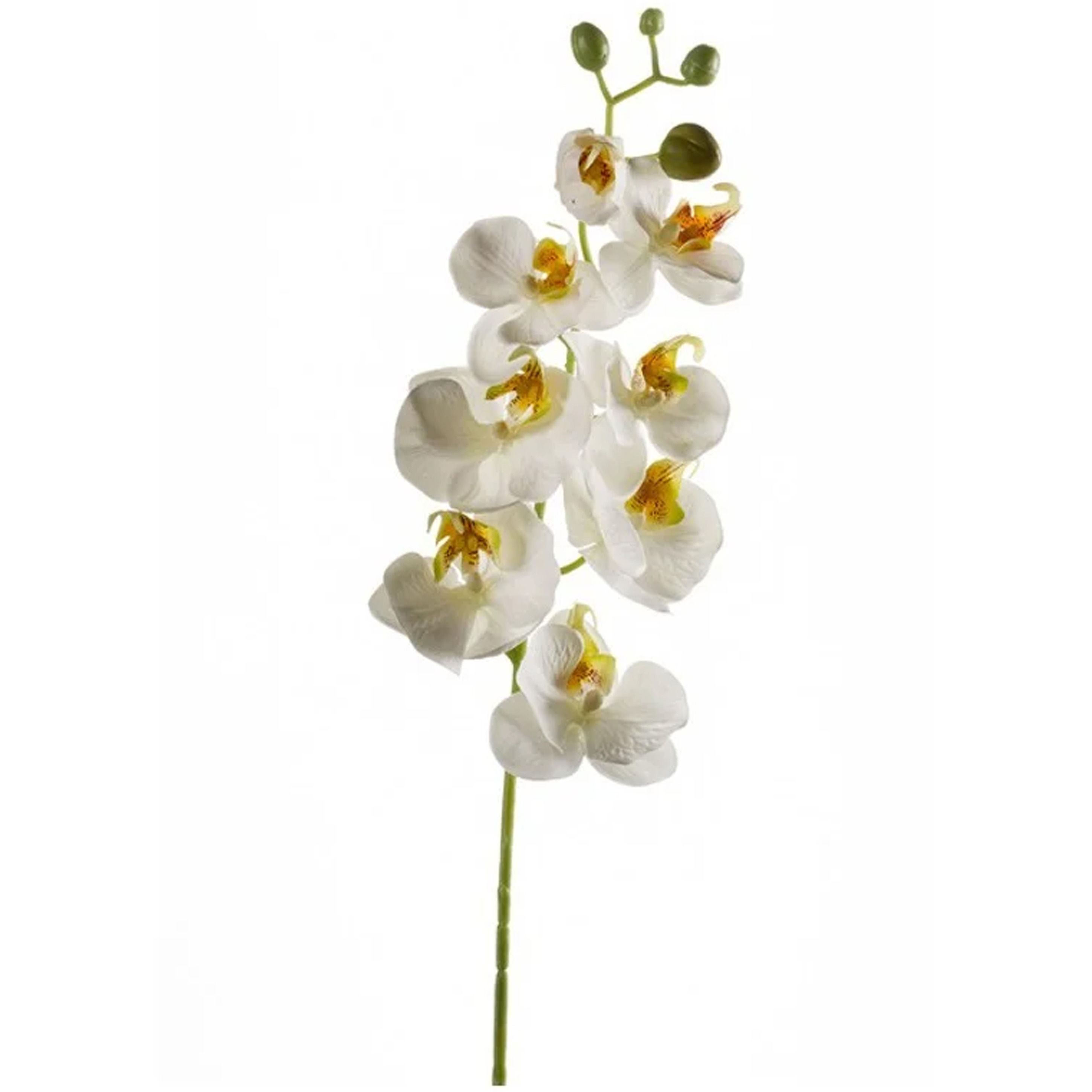 Kunstbloem Orchidee - 68 cm - wit - losse tak - kunst zijdebloem - Phalaenopsis -