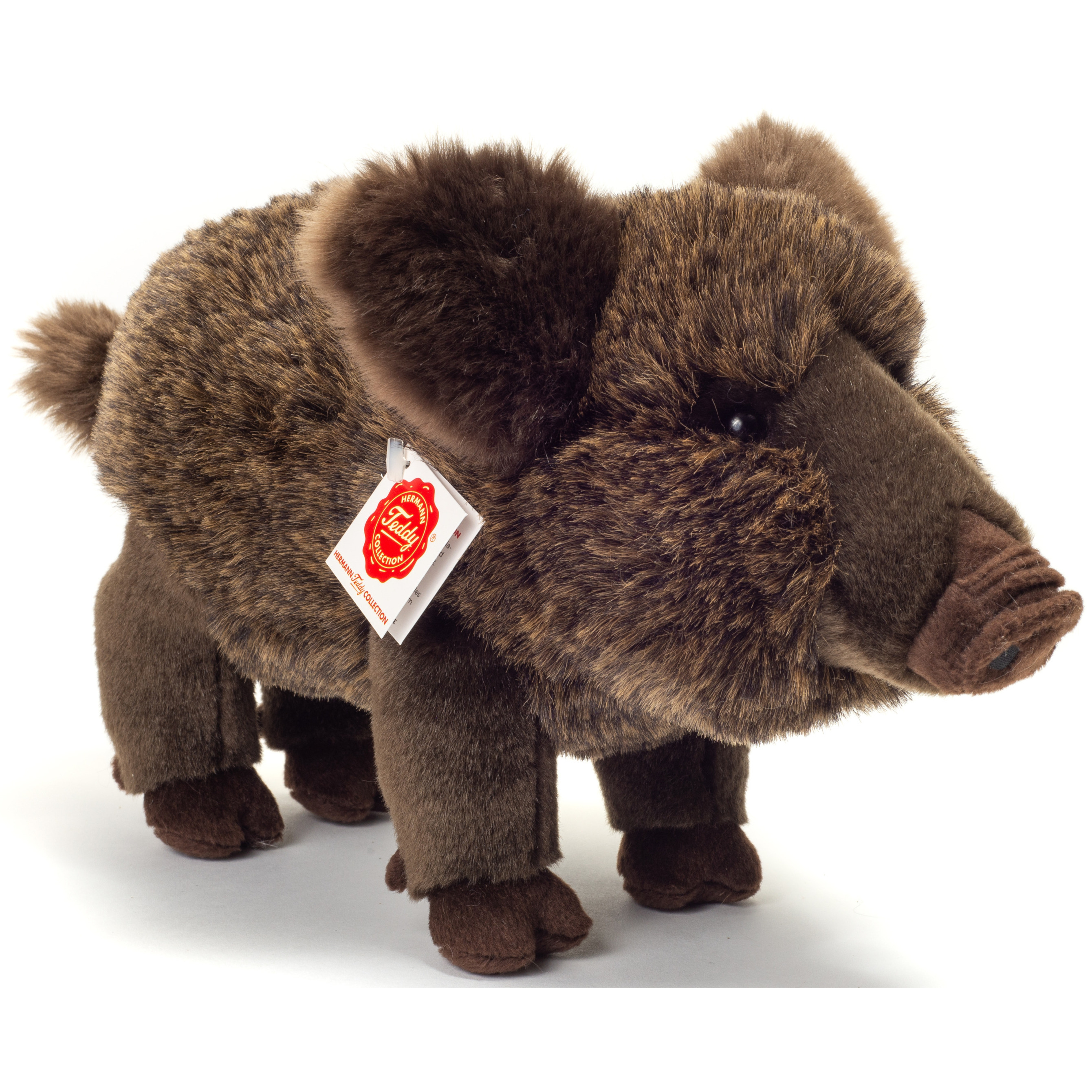 Knuffeldier Wild Zwijn - zachte pluche stof - premium kwaliteit knuffels - grijs - 30 cm -