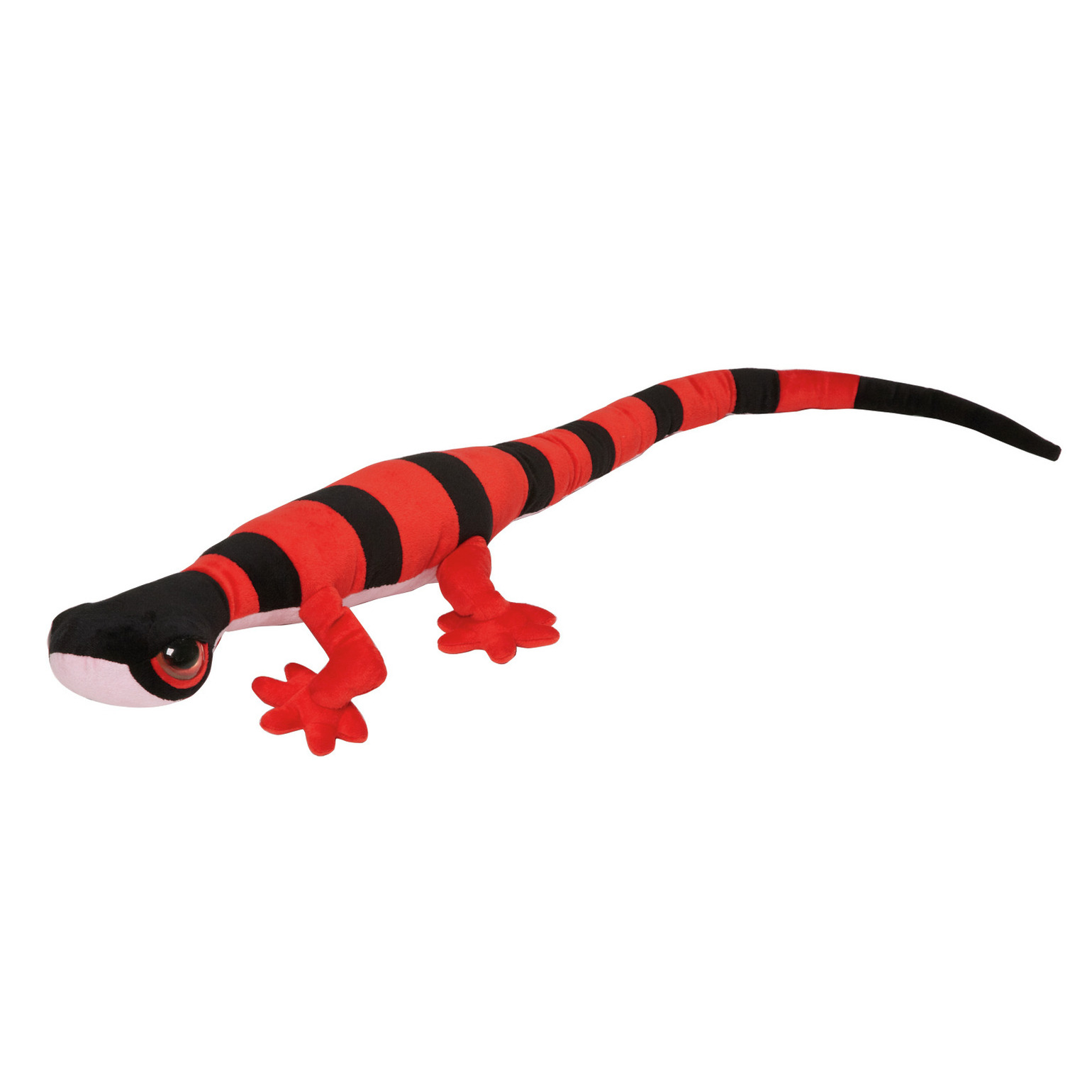 Knuffeldier Gekko Hagedis - zachte pluche stof - premium kwaliteit knuffels - rood/zwart - 112 cm -