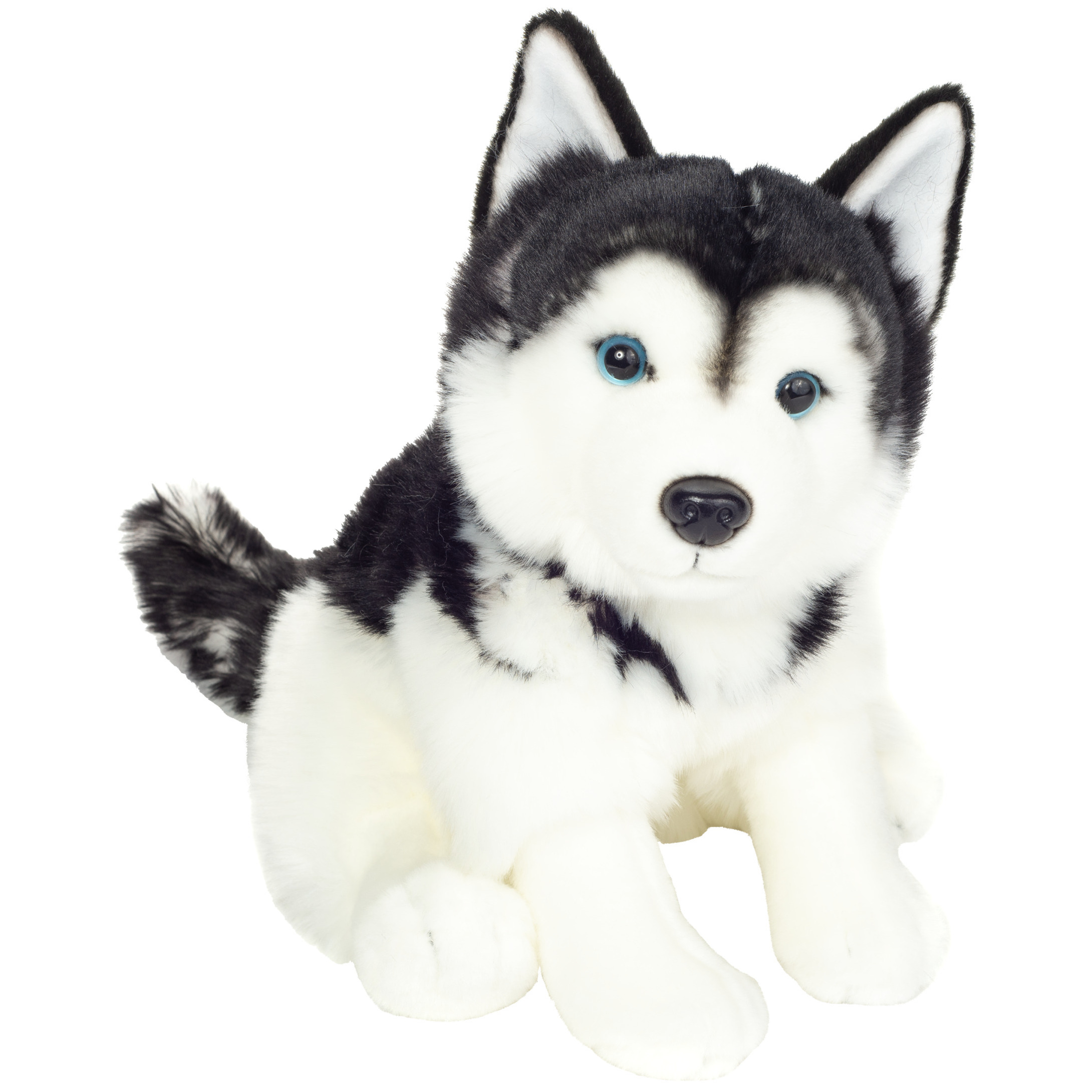 Knuffeldier hond Husky - zachte pluche stof - premium kwaliteit knuffels - grijs/wit - 30 cm -