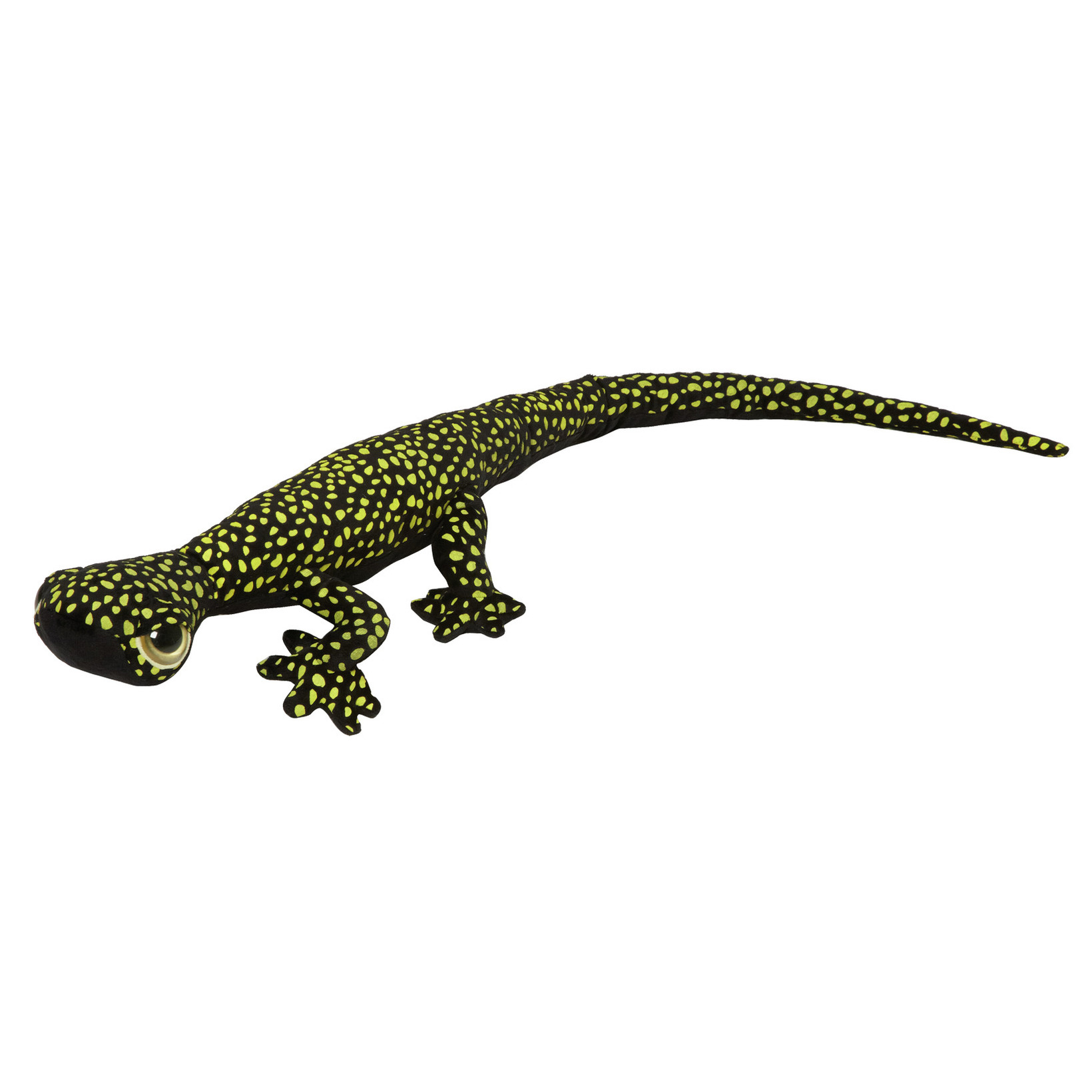 Knuffeldier Gekko Hagedis - zachte pluche stof - premium kwaliteit knuffels - zwart/geel - 112 cm -