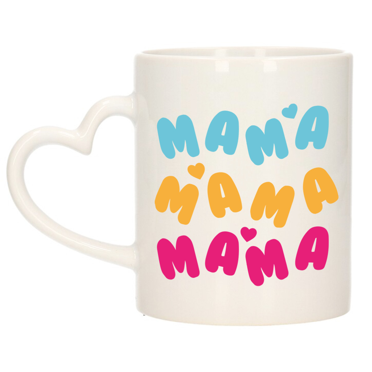 Cadeau koffie/thee mok voor mama - multi - hartjes/liefde - hartjes oor - Moederdag -