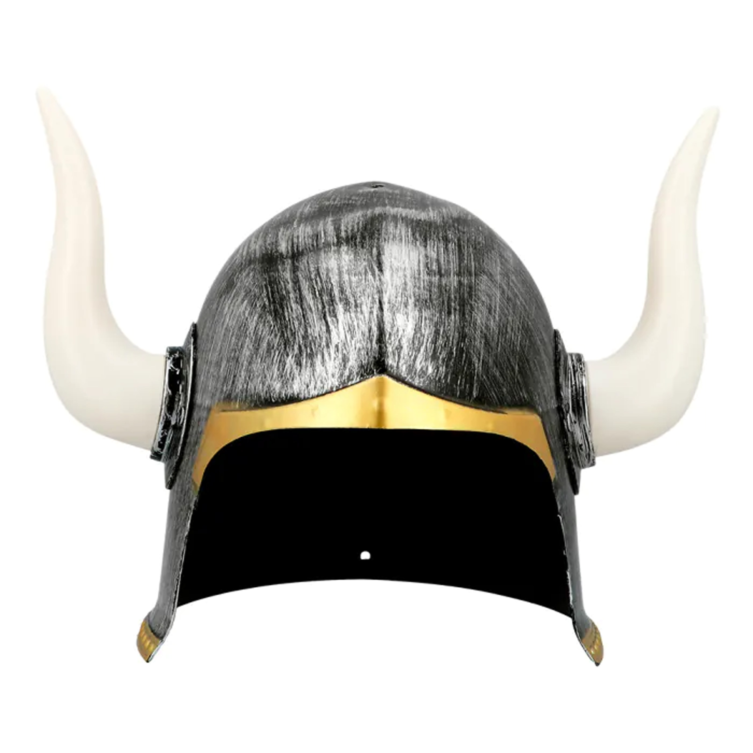 Carnaval verkleed Viking helm - grijs - met hoorns - polyester - heren -