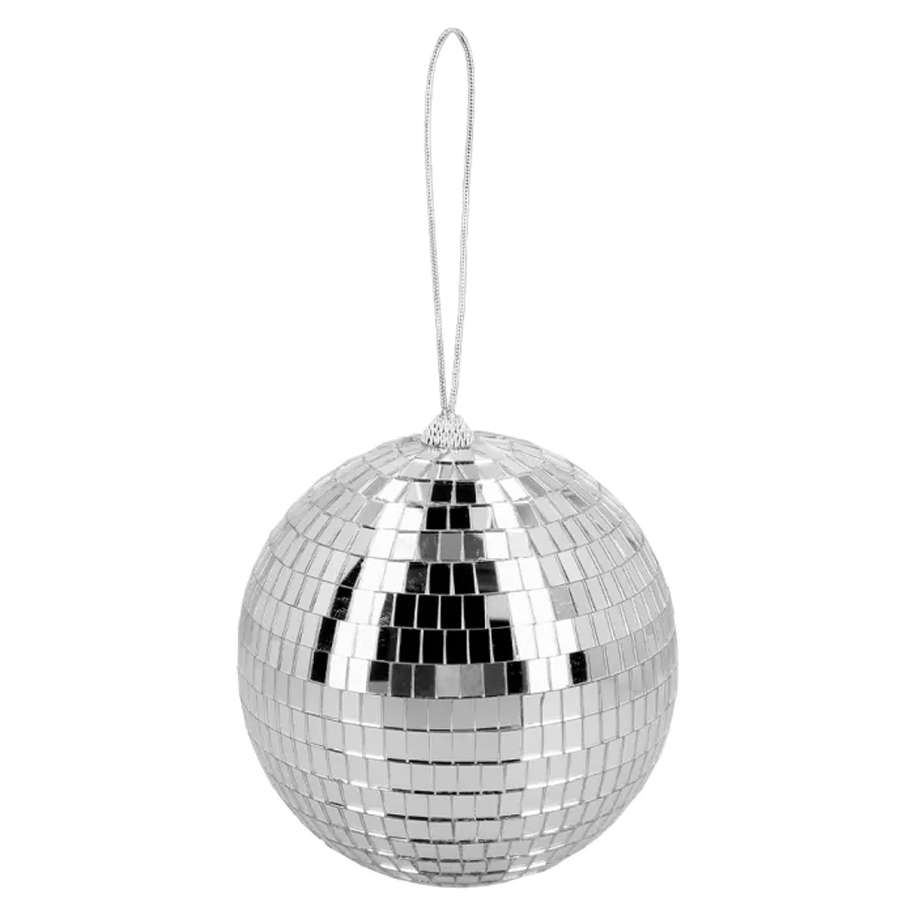 Disco spiegel bal - rond - zilver - Dia 15 cm - Seventies/eighties thema versiering -