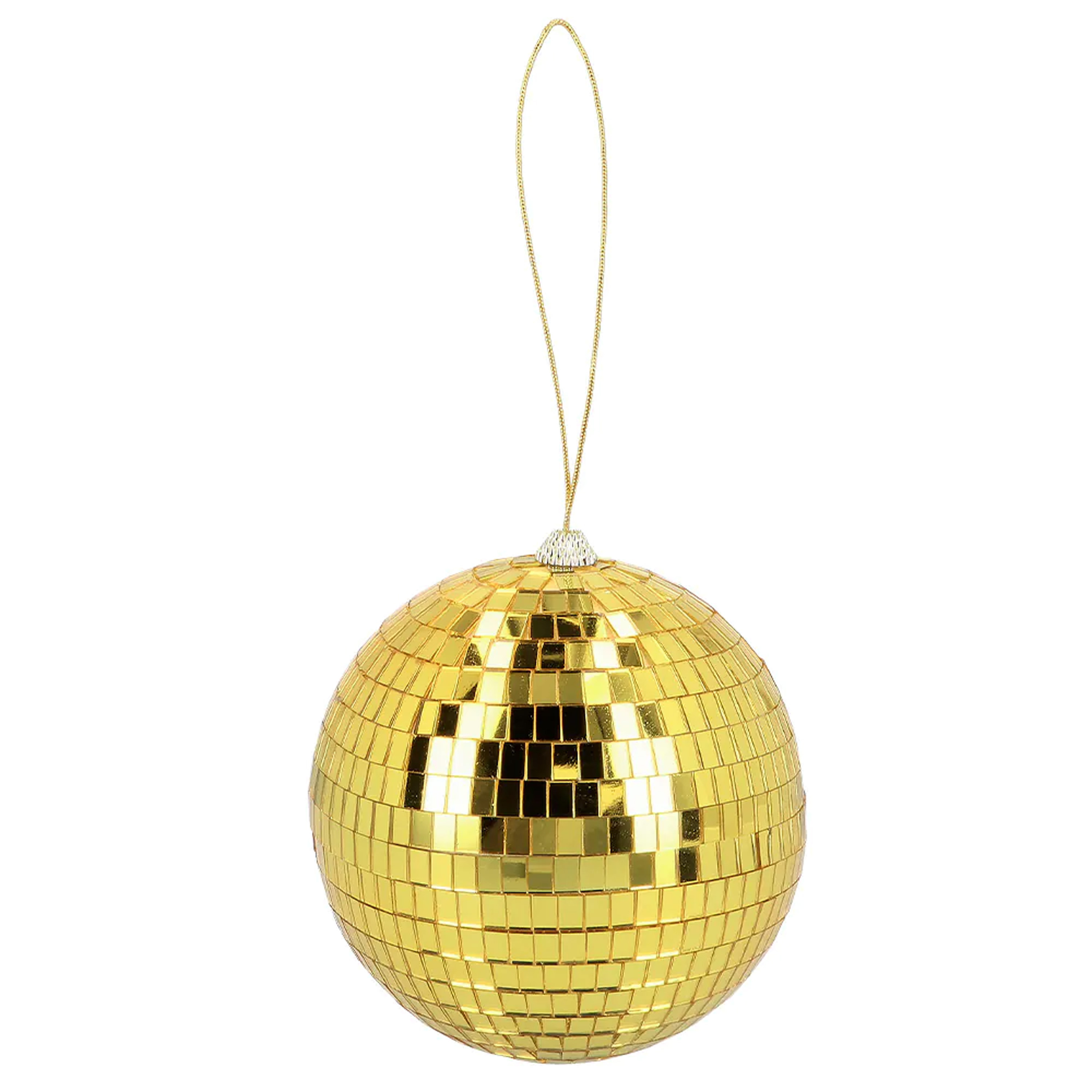 Disco spiegel bal - rond - goud - Dia 15 cm - Seventies/Eighties thema versiering -
