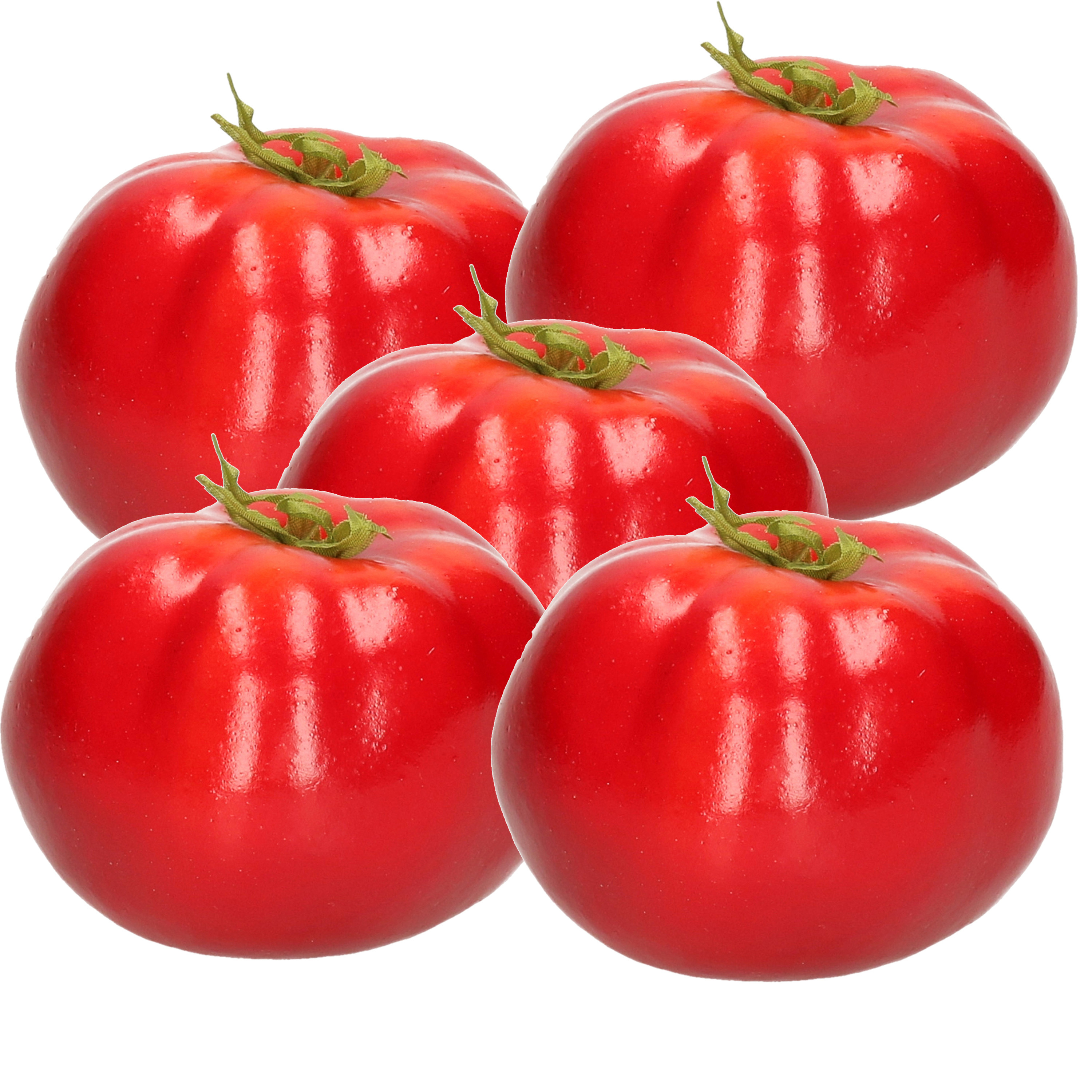 Esschert Design kunstfruit decofruit - 5x - tomaat/tomaten - ongeveer 6 cm - rood -