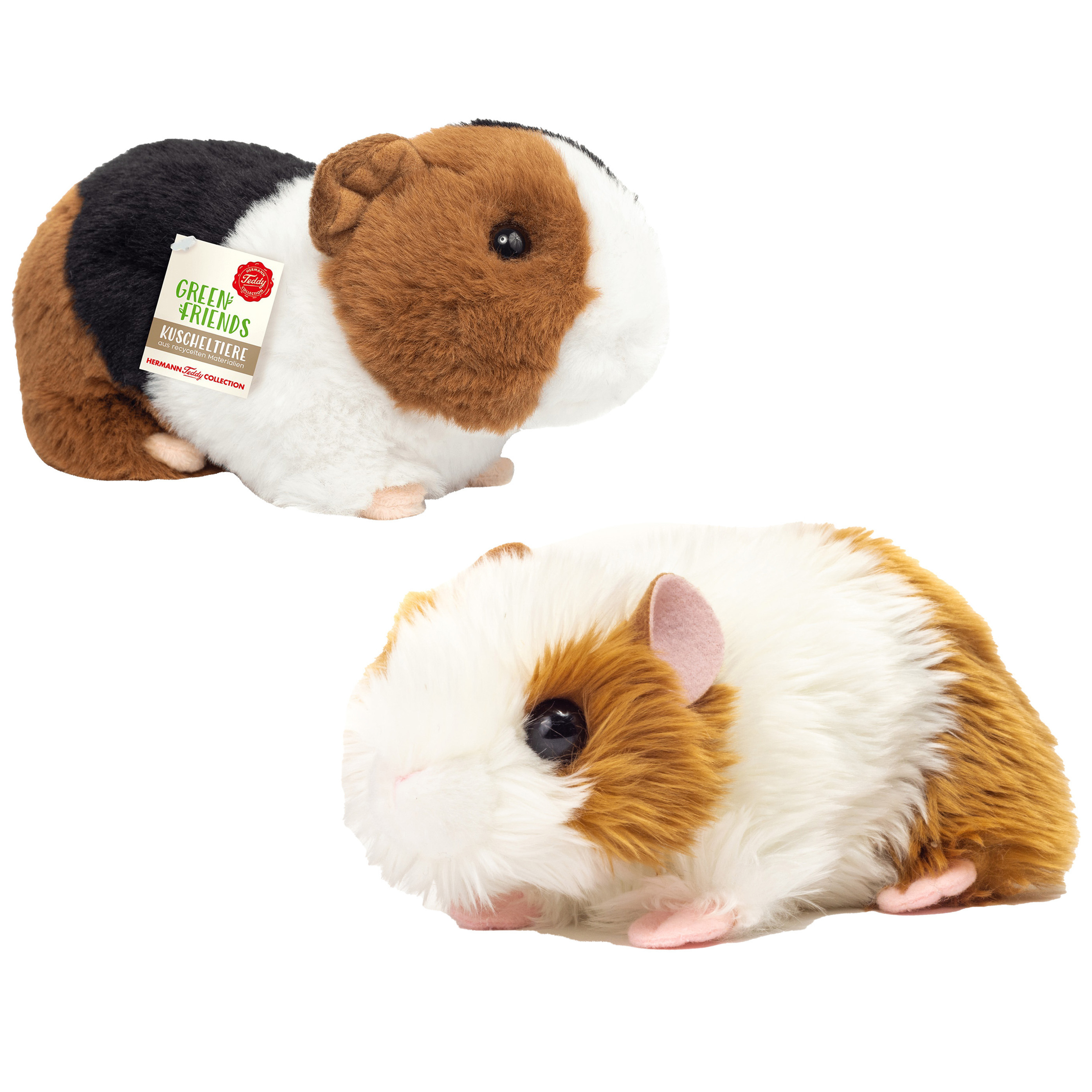 Knuffeldier Cavia set 2x stuks - zachte pluche - premium knuffels - multi kleuren - 18 cm -
