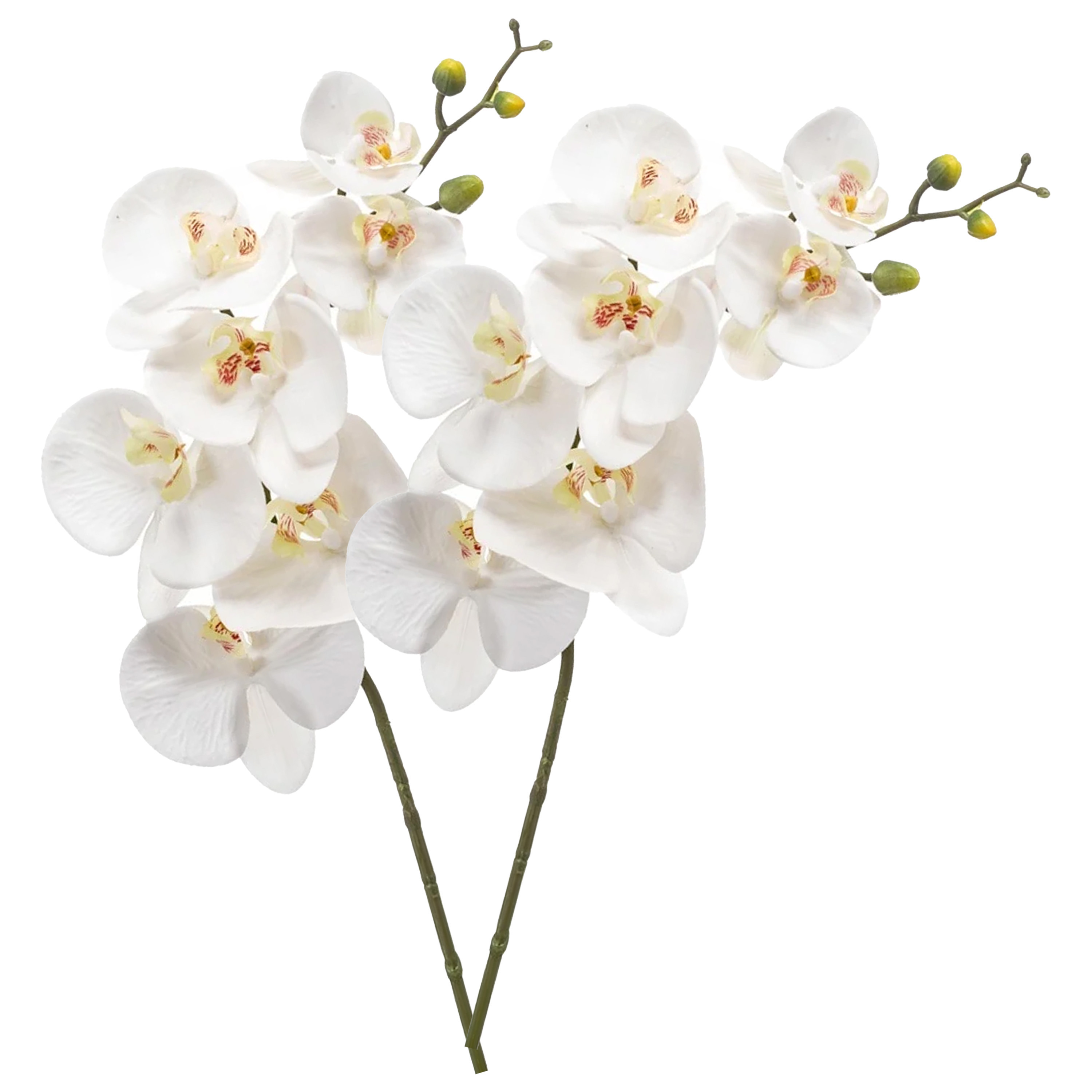 Kunstbloem Orchidee - 2x - 83 cm - wit - losse tak - kunst zijdebloem - Phalaenopsis -