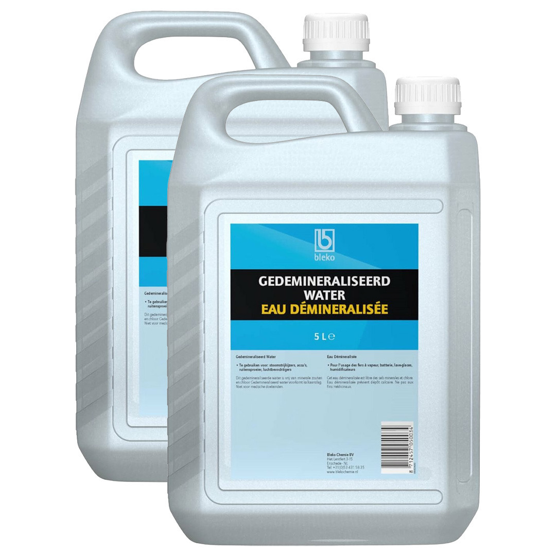 Accuwater/Demiwater - 2x - gedemineraliseerd water - fles 5 liter- water zonder zouten -