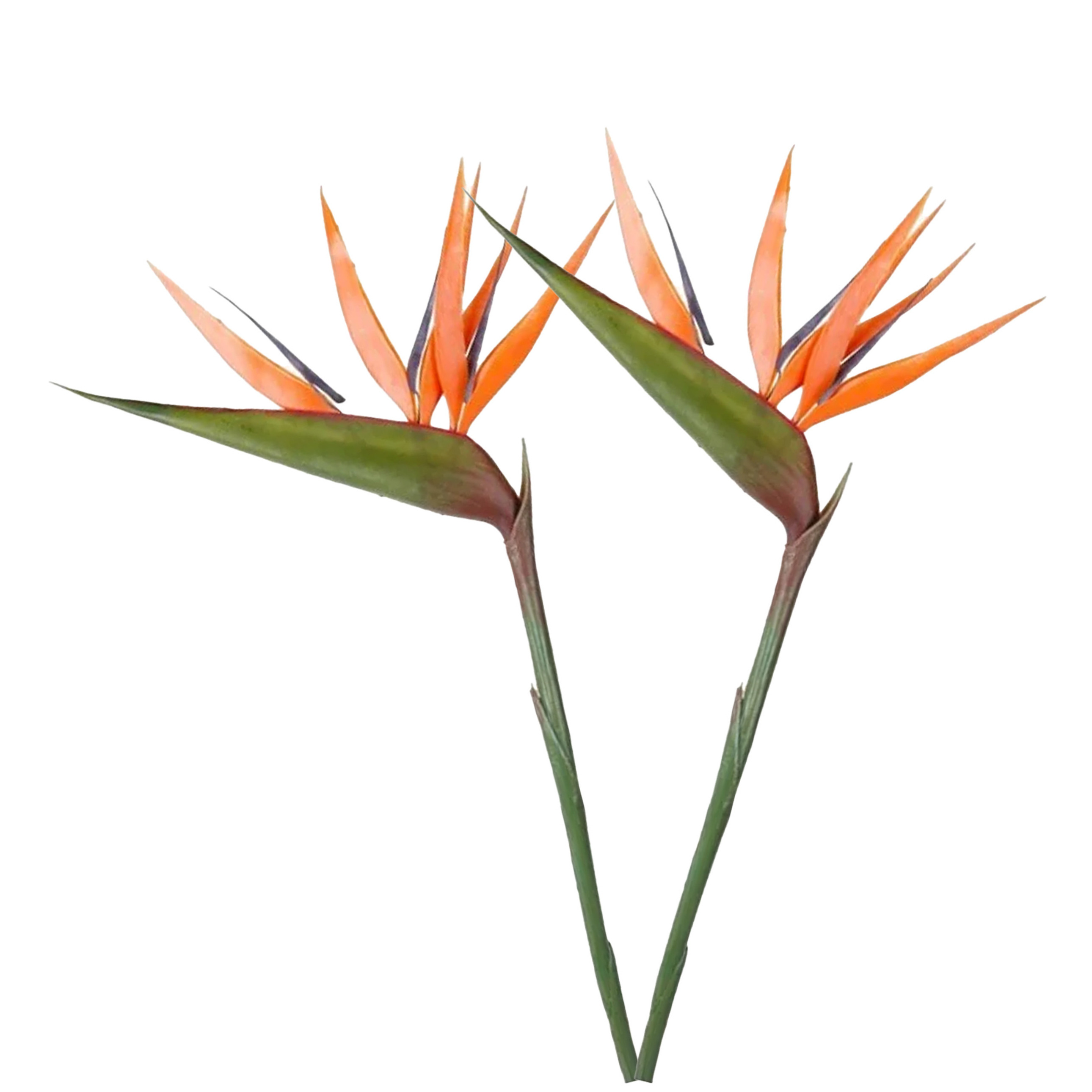 Kunstbloem Strelitzia - 2x - 90 cm - losse tak - kunst zijdebloem - Paradijsvogelplant - decoratie -
