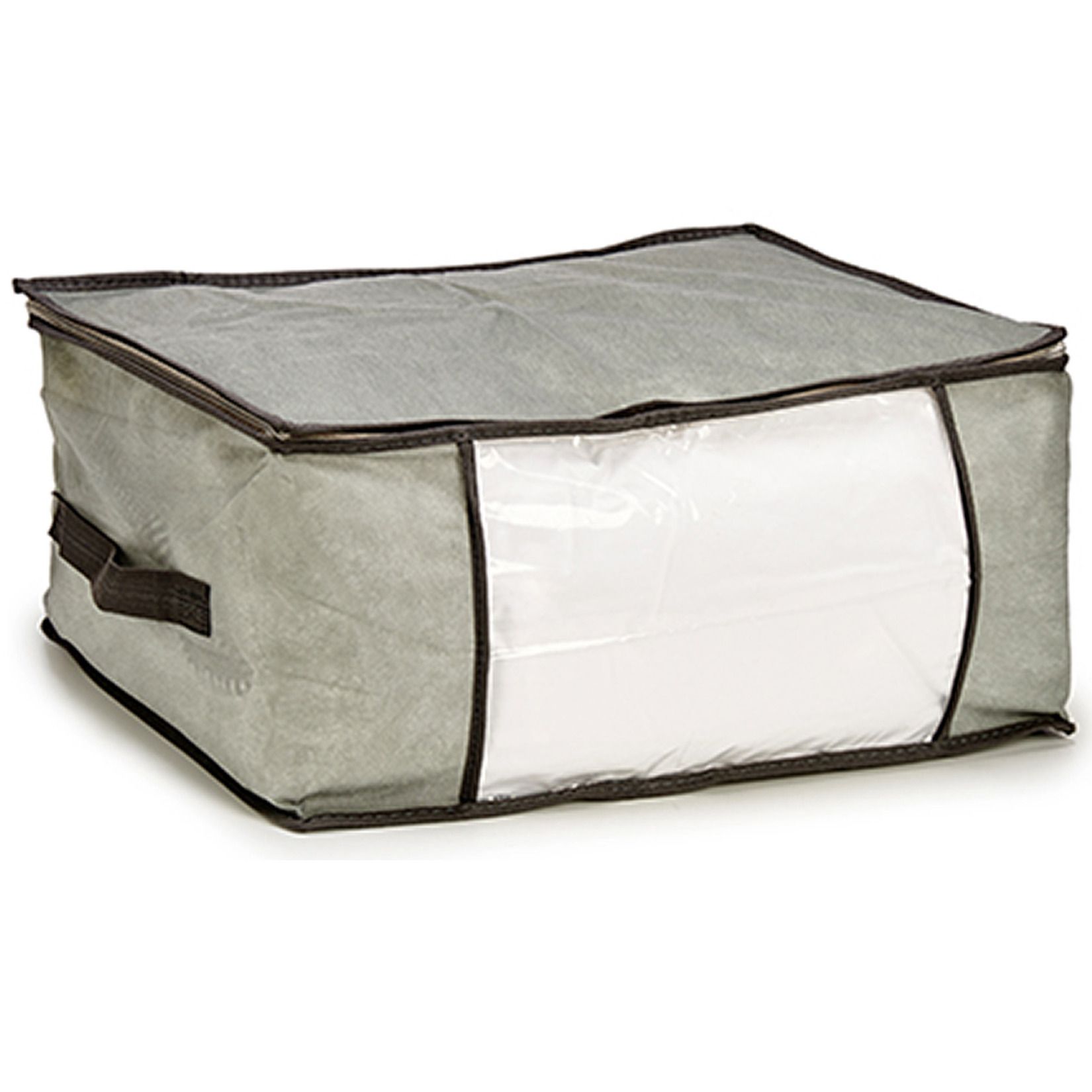 Opbergtas/beschermhoes beddengoed/kleding - grijs - 45 x 30 x 20 cm -