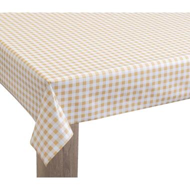 Tafelzeil Linda - geel/wit ruit - 140cm - Leen Bakker