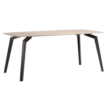 Eettafel Joop - zand - keramiek - 76x180x90 cm - Leen Bakker