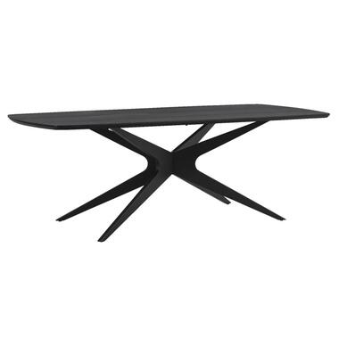 Eettafel Suzanne ovaal - zwart - 200x90 cm - Leen Bakker