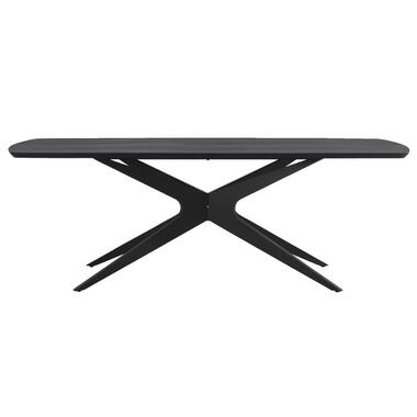 Eettafel Suzanne ovaal - zwart - 220x100 cm - Leen Bakker